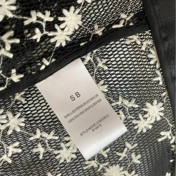 Anthropologie Sachin & Babi Black Mesh Floral
Embroidered Moto Jacket Size XS - Picture 10 of 10